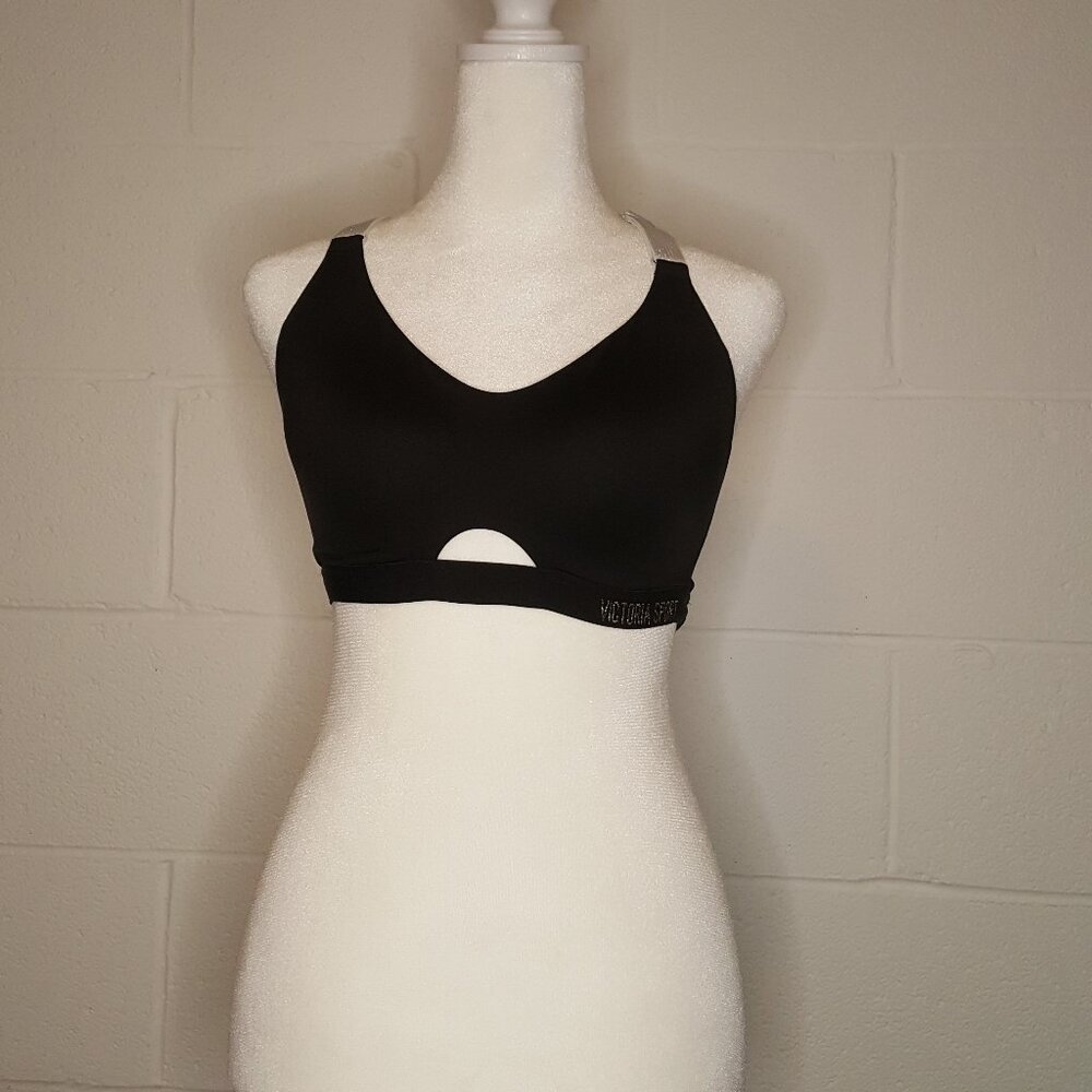 Black and Metallic Sports Bra